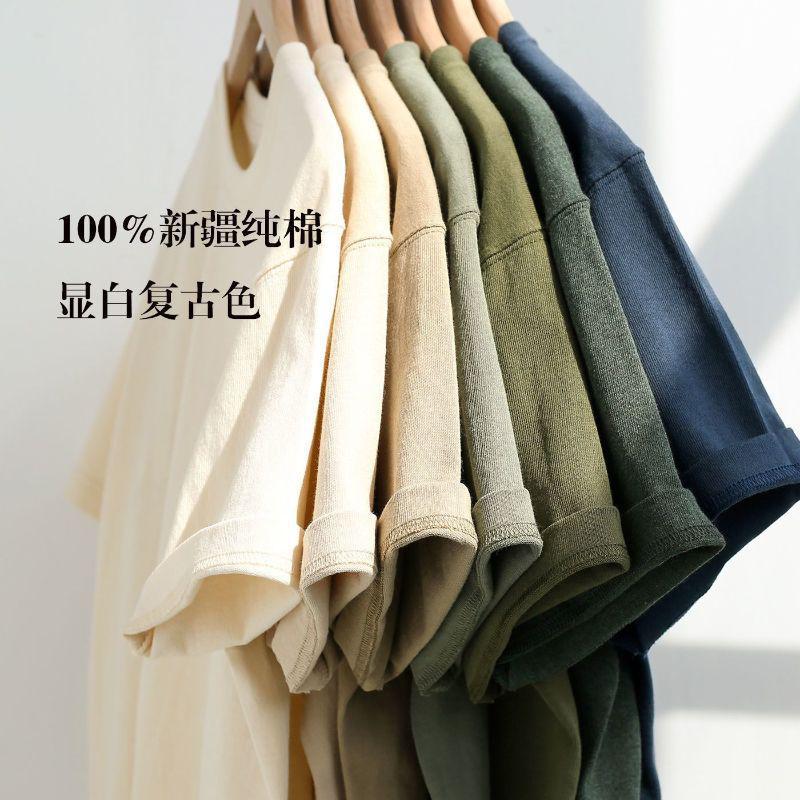 Hong Kong Style Cotton Short-sleeved T-shirt Boys 2025 New Summer Loose Teenager Trendy Brand T-shirt Ins Pattern Fashion