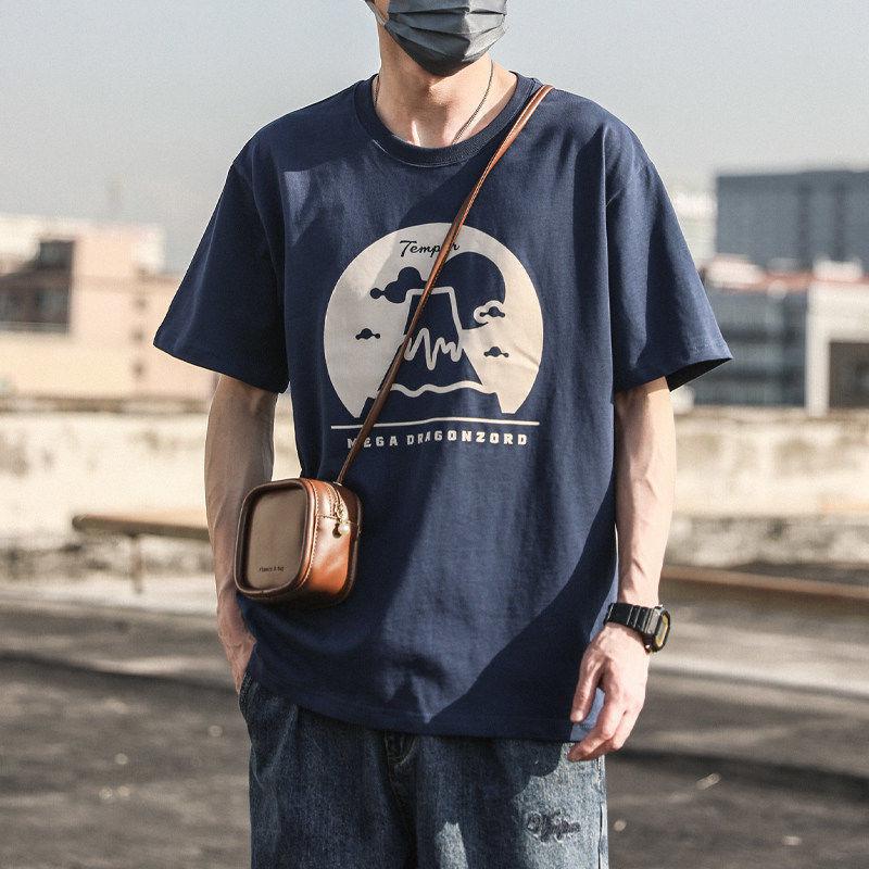Hong Kong Style Cotton Short-sleeved T-shirt Boys 2025 New Summer Loose Teenager Trendy Brand T-shirt Ins Pattern Fashion